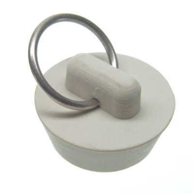 Danco 80223 1-Inch Rubber Drain Stopper, White, Carded