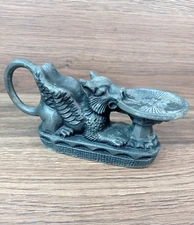 Antique Sculpture Griffin Candlestick Poche Statue Plinth Figure Decor Rare 20th