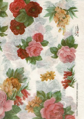 Carta Vintage Per Decoupage 30x30 Cm - 24 Fogli Doppia Faccia Con Fiori