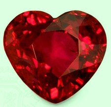 5 Kt Rubino Cuore Nuovo Vintage Originale Corindone Fatto in Svizzera Sintetico