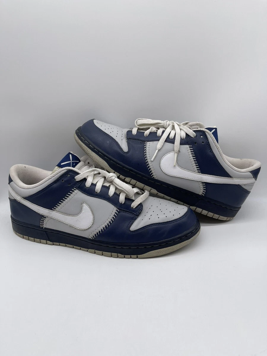 Nike SB Dunk Low Jeter Yankees Baseball Shoe Gray Navy Blue 309431