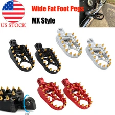 CNC MX Style Wide Foot Pegs Footboards For Harley Touring FL Dyna Fatboy Softail