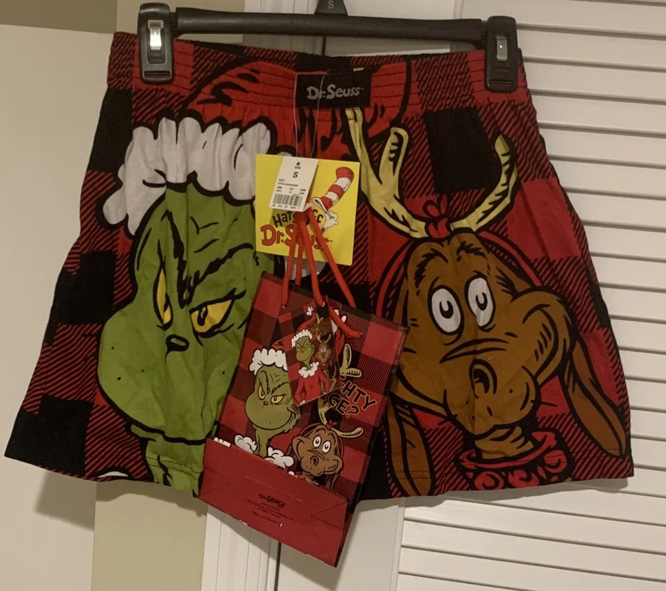 Мужские шорты Dr Seuss Grinch на пуговицах для боксера отдыха праздничный комфорт S 28/30 - Изображение 4 из 4
