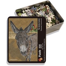 Donkey Jigsaw Puzzle, 500-piece with reusable Tin, from painting by Mary Badenho