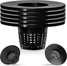 (5 Pack) 6 Inch Wide Mesh Lip Bucket Basket Lid | 5 Gallon Bucket Lids for DWC, 