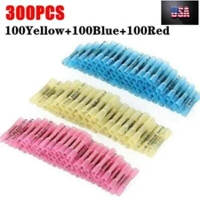 300X Waterproof Heat Shrink Crimp Butt Wire Connectors Splice Terminals AWG Kit