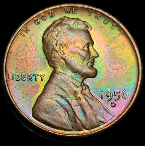🌈Rainbow Monster 1956-D Lincoln Wheat Cent- ANACS MS64 RB