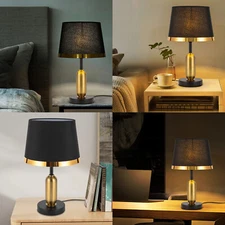 Bedside Table Lamp, Cylinder Desk Lamp, Table Lamp with LED Light 110V 60W 2700K