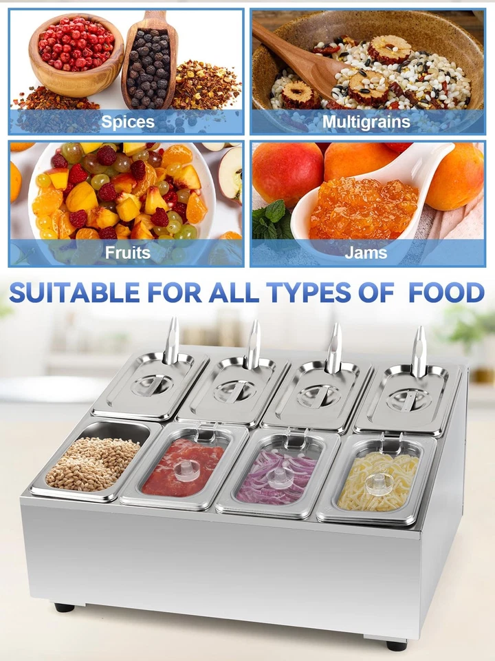 Suporte organizador de especiarias Lanstics 8 panelas prateleira 2 fileiras aço inoxidável com - Imagem 3 de 4