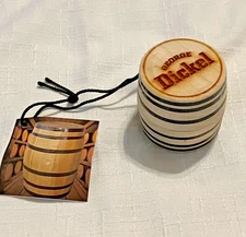 George Dickel Barrel Bung Plug Stopper Ornament Holiday Wood Whisky Whiskey