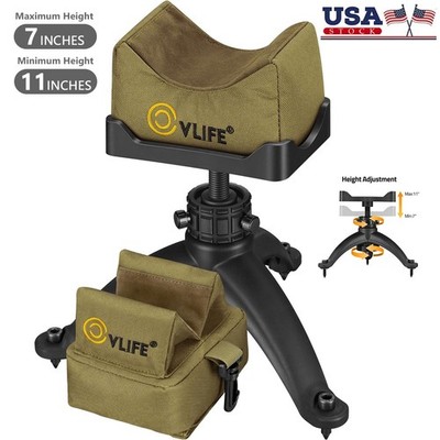CVLIFE 7-11'' Shooting Rest Hunting Rifle Gun Tripod with Front and Rear Rest Bag