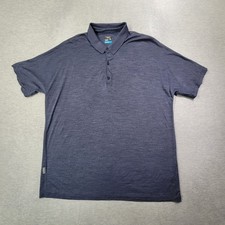 Icebreaker Polo Shirt Mens XL Navy Cool Lite Merino Stretch Casual Golf Logo