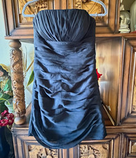 Bill Levkoff Black Strapless Ruched Cocktail Bridesmaid Dress Size 6 Formal