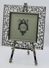 OLIVIA RIEGEL Crystal "Silver Isadora" 4x4 Photo Frame on Easel New in box