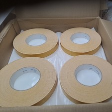 DOUBLE SIDED STICKY TAPE 25mm x 50m(1" Wide) clear X 4 rolls great deal.