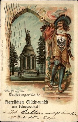 German Greetings Teutoburger Walde New Year Royal Trumpeter crest costume UDB PC