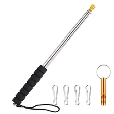 9.8ft Telescopic Flag Pole,Stainless Steel Handheld Portable Extendable Retra...