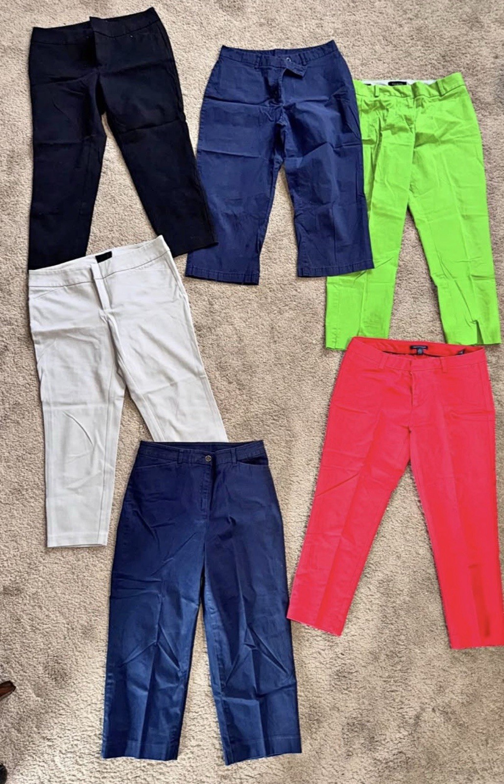 Women's Multicolor Solid Capri Pants Casual Lot - image 1