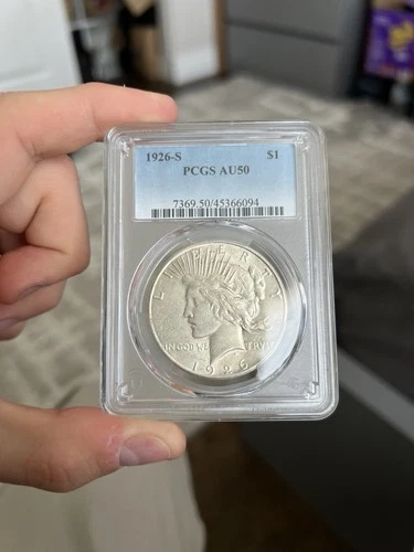 1926-S $1 Peace Silver Dollar PCGS AU 50