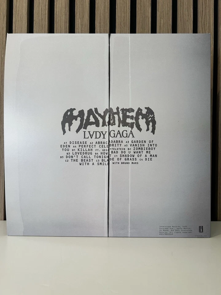 Lady Gaga Mayhem Liquid Filled Vinyl LP Orange Black Bad World - Image 2 of 3