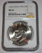 1776-1976 D Type 2 NGC MS65 $1 Eisenhower