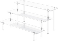 3 Tier Acrylic Display Risers, Large Perfume Organizer Stand, Clear