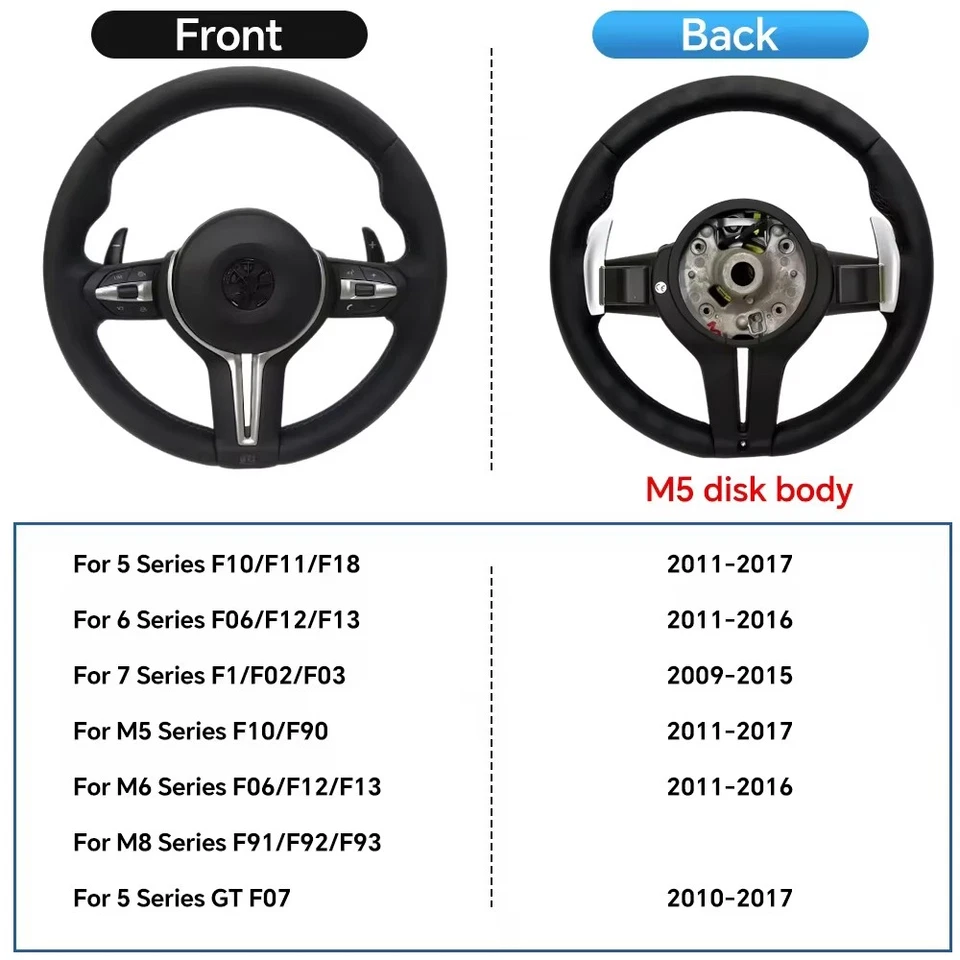 Volante deportivo M para BMW F10 F06 F07 F11 F12 F13 F01 F02 5 6 7 Series Foto 4 de 4