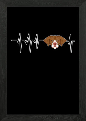 Hund Herzschlag I Bretagne Gerahmtes Wandbild Poster Leinwanddruck Bild