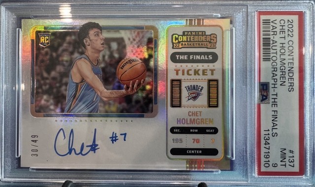 Chet Holmgren 2022 Panini Contenders Rookie Ticket Autographs