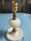Vintage Milk Glass Hobnail Table Boudoir Lamp 12" Tall