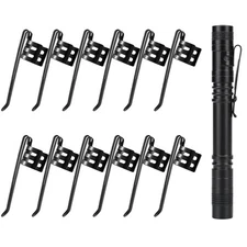 HRXMS 20 Pieces Replacement Flashlight Clip for Removable Accessories, Black 