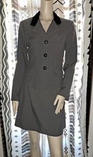 Vtg 90s Skirt Set B' Time 5/6 Gray Long Sleeve Jacket Blazer Mini Skirt Office