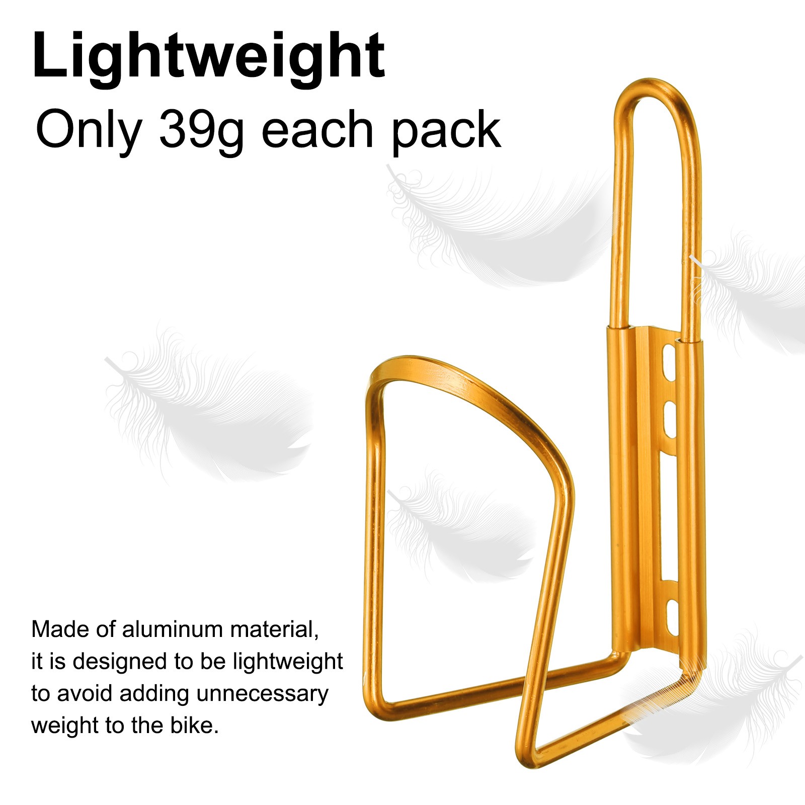 Bike Water Bottle Cage Ultralight Aluminum Holder with Hardware, Yellow