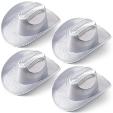4 Pcs Silver Space Holographic Cowboy Hat for Womens Glitter Western Cowgirl ...