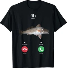 Fih Calling Remind Me Message Decline Accept Phone Call Fish Shirt