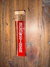 VTG Budweiser Acrylic Beer Tap Handle 4.25" USA Anheuser Busch Red & Gold 80s