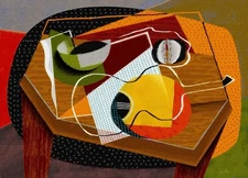  Hand-signed & Numbered, Limited Edition Cubist, Abstract Still Life Art Print.