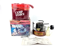 Vtg  Precise Phoenix Backpacker White Gas Camp Stove Original Box Metal Case
