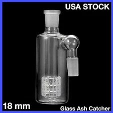 18mm Ash Catcher 90 Degree Glass Mini Water Bong Clear Thick Pyrex Glass Bubbler