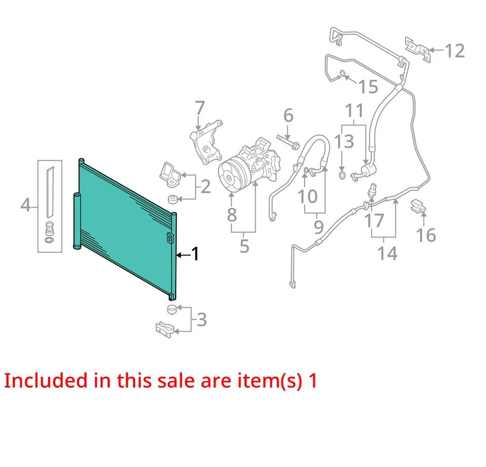 Condensador de aire acondicionado Suzuki Grand Vitara 2006-2013 112 k OEM LKQ Foto 4 de 4