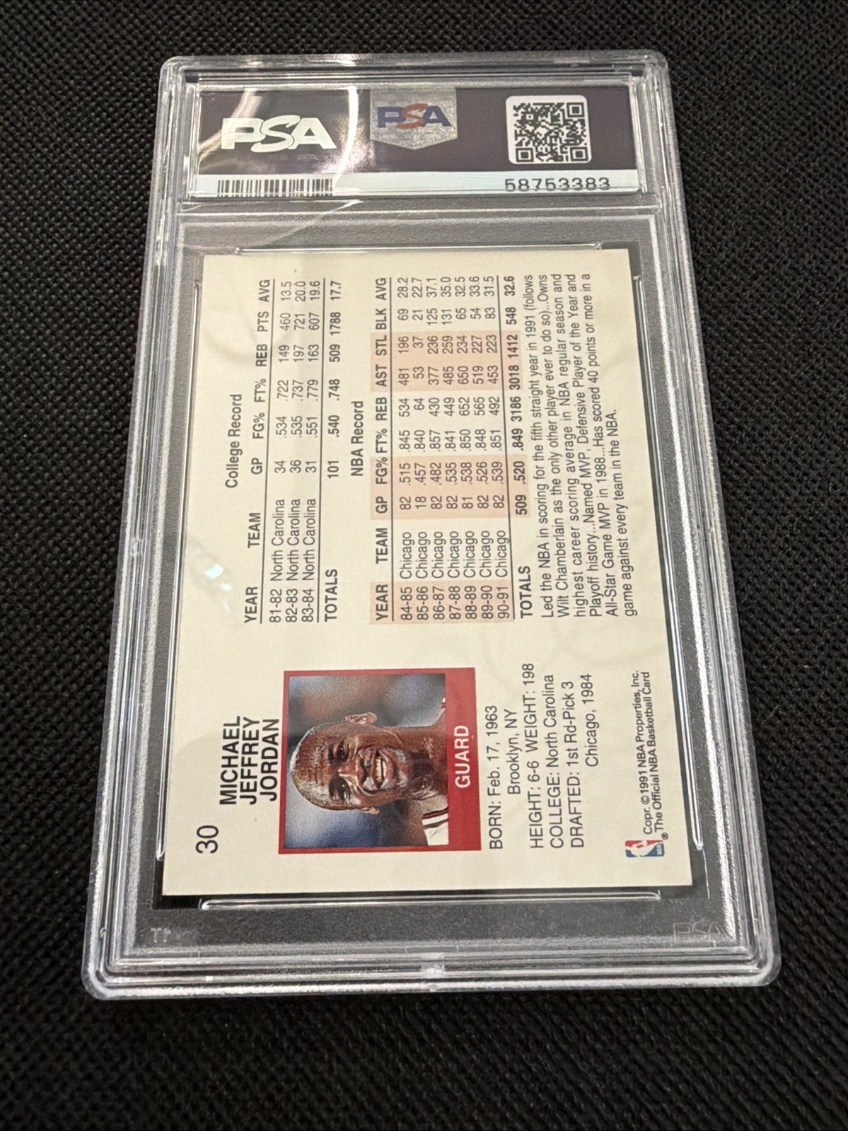Michael Jordan 1991 Hoops #30 - PSA 6 - Nice Clean Slab view 12