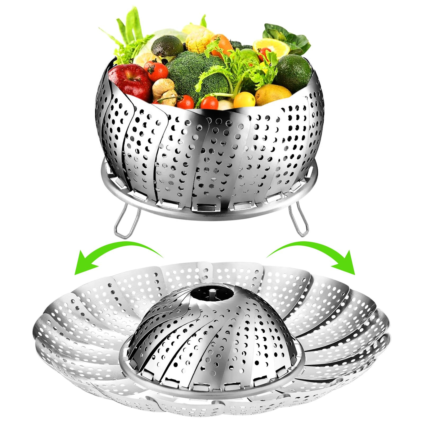 Stainless Steel Vegetable Steamer Basket for Cooking Veggies Fish and Food-image