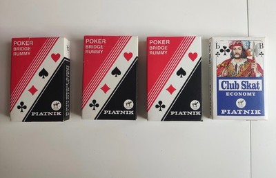 PIATNIK POKER, BRIDGE, Playing cards, JEUX DE 55 CARTES WIEN, AUSTRIA 4 pcs