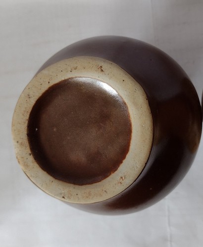 Vintage Brown Matte Pottery Pitcher Ceramic Brown Milk Jug Collector Pottery Jug - Zdjęcie 6 z 6