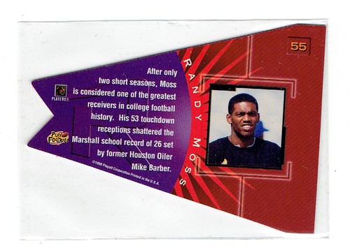 1998 Playoff Contenders Pennants Randy Moss #55 RED Rookie RC HOF Vikings Rookie - Picture 2 of 2
