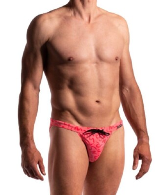 Manstore beach thong swimming trunks M2284 size: S RRP:  59.95 NEW print rose
