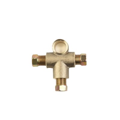 3 Way T Piece Brake M10 Tee 3/16 Pipe 10mm With 3 Male Nuts Short Union Metric