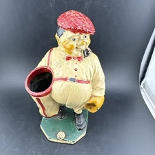 Antique Art Deco Golf Figural Pipe Caddie “Peter Putter” Smoker Display