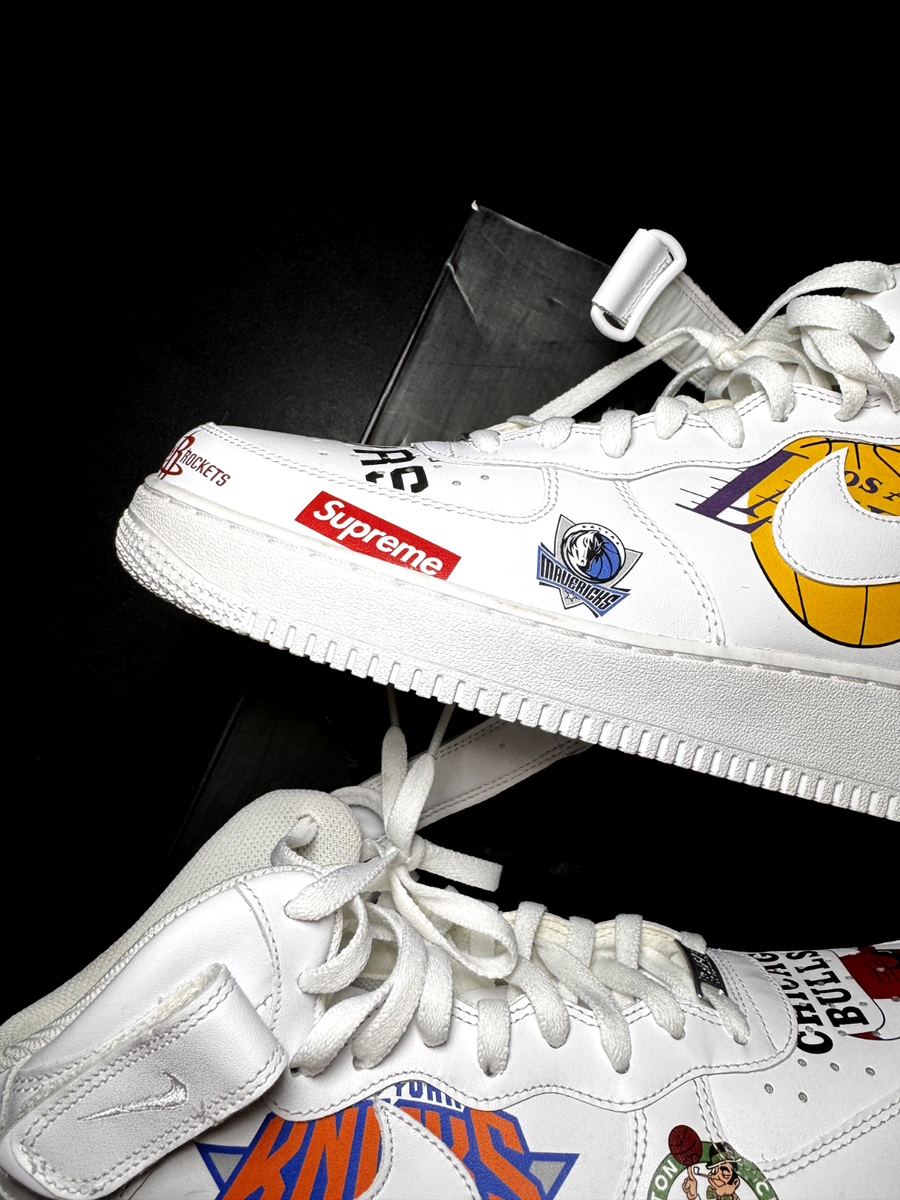 Nike x Supreme NBA Air Force 1 07 Mid White AQ8017-100