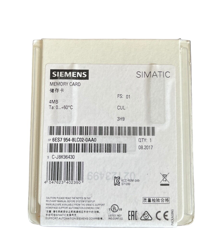 SIEMENS MEMORY CARD 6ES7954-8LC02-0AA0 (4MB)